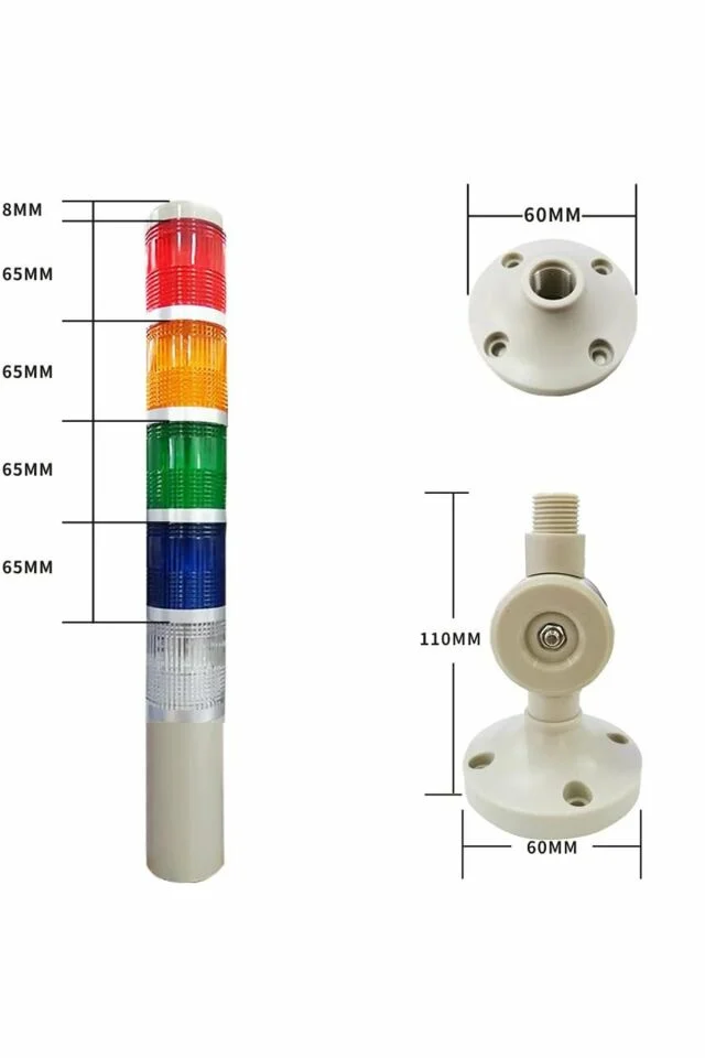 D50 Işıklı Kolon 230VAC Sabit Kırmızı Yeşil Sarı Mavi Beyaz MST-51055