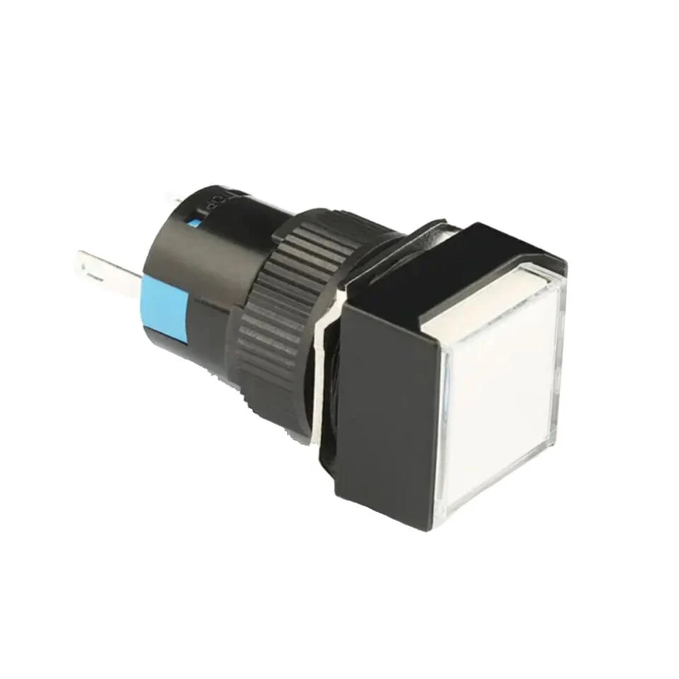 D16 Işıklı Buton 24V Kalıcı 1CO Kare Beyaz MBT-37211