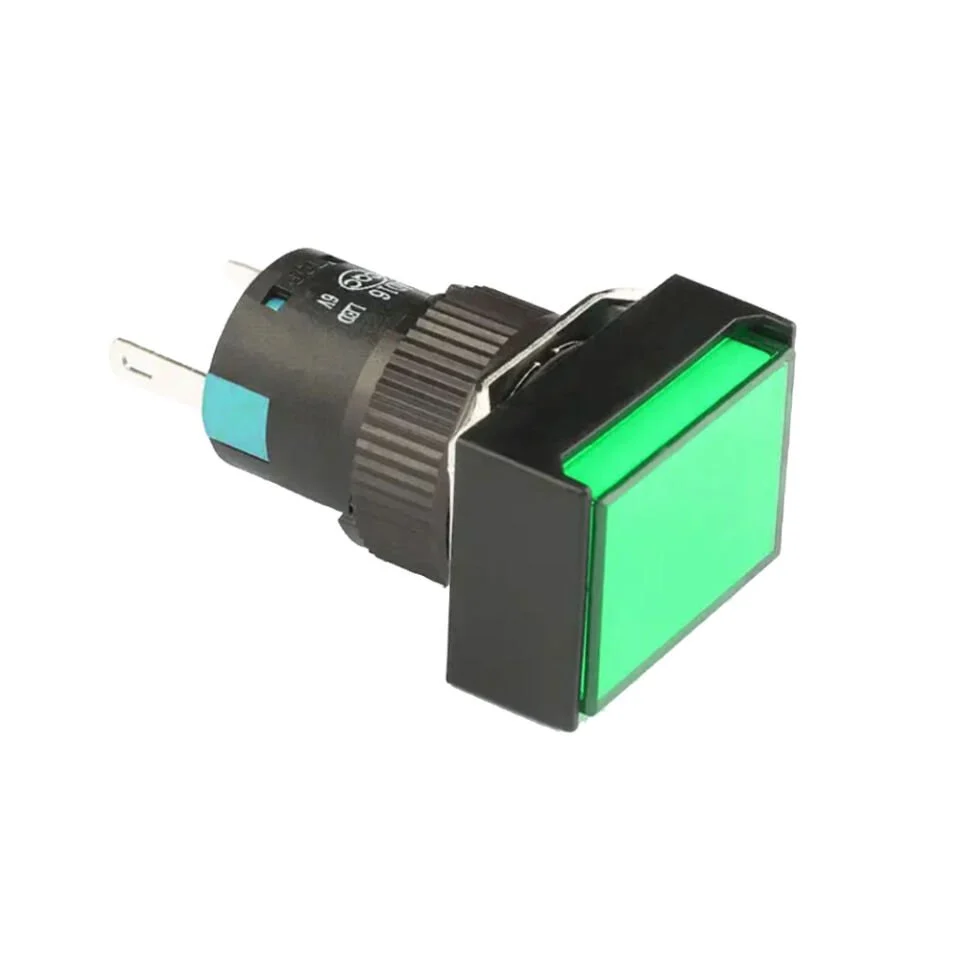 D16 Işıklı Buton 24V Kalıcı 1CO Dörtgen Yeşil MBT-37331