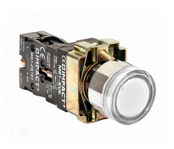 Impact 22mm Ledli Buton Beyaz NO MB3-BW711
