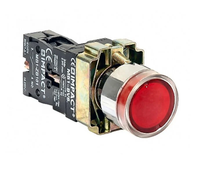 Impact 22mm Ledli Buton Kırmızı NC MB3-BW742