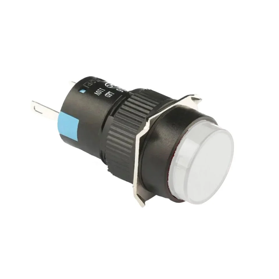 D16 Işıklı Buton 24V Yaylı 1CO Yuvarlak Beyaz MBT-27111