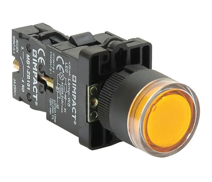 Impact 22mm Ledli Buton Sarı NO MB3-EW751
