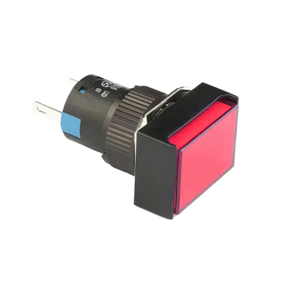 D16 Işıklı Buton 24V Kalıcı 1CO Dörtgen Kırmızı MBT-37341