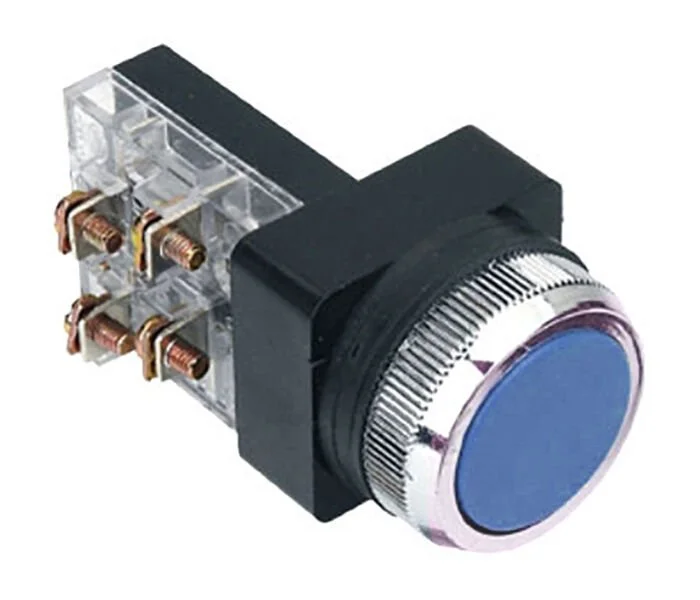 D30 Buton Yaylı NO+NC Mavi MBW-21650