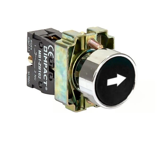 Impact 22mm İşaretli Buton Siyah NO MB3-BA212