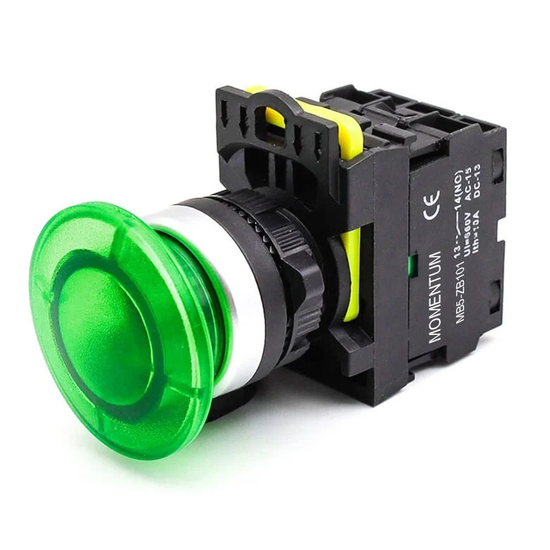 D22 Buton Mantar Yaylı Yeşil NO MB5-EC310