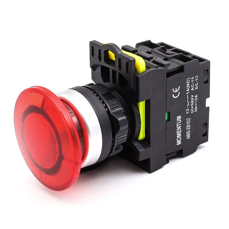 D22 Buton Mantar Yaylı Kırmızı NC MB5-EC420