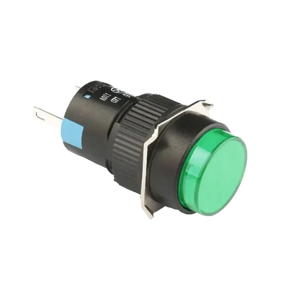 D16 Işıklı Buton 24V Yaylı 1CO Yuvarlak Yeşil MBT-27131
