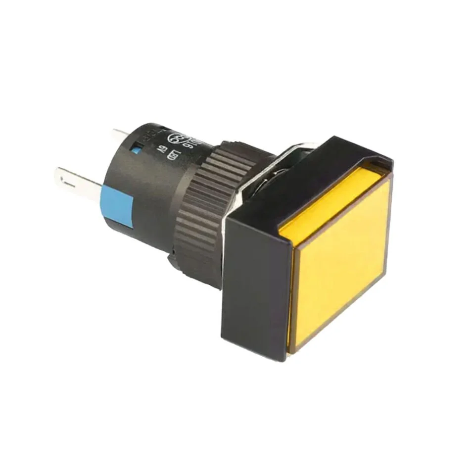 D16 Işıklı Buton 24V Yaylı 1CO Dörtgen Sarı MBT-27351