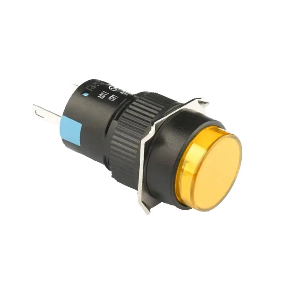 D16 Işıklı Buton 24V Yaylı 2CO Yuvarlak Sarı MBT-27152