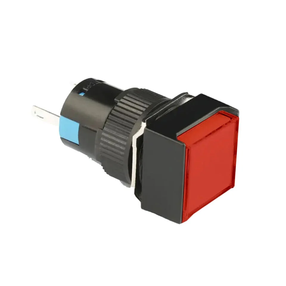D16 Işıklı Buton 24V Yaylı 2CO Kare Kırmızı MBT-27242