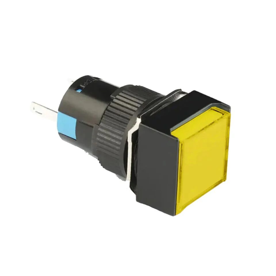 D16 Işıklı Buton 24V Yaylı 2CO Kare Sarı MBT-27252