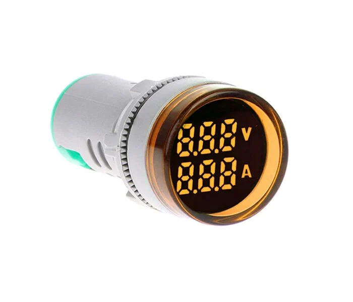 D22 Sinyal Led Voltmetre Ampermetre 80-500V / 0-100A Sarı MB3-EV756
