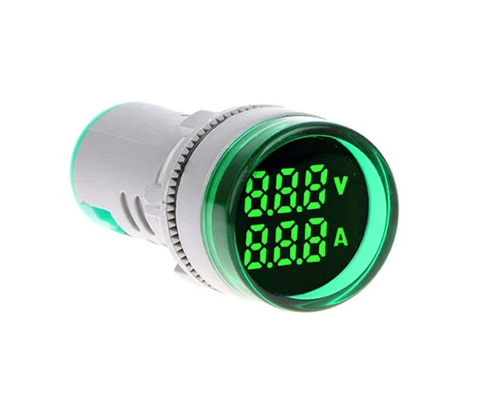 D22 Sinyal Led Voltmetre Ampermetre 80-500V / 0-100A Yeşil MB3-EV736